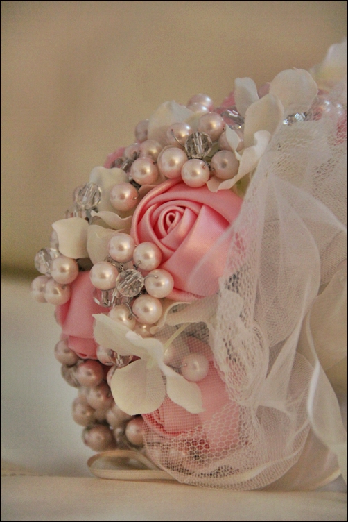 My DIY pearl and crystal bouquet