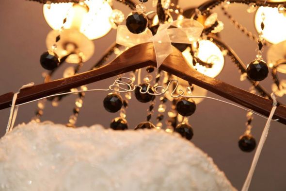Bride Hanger and Chandelier Wedding 