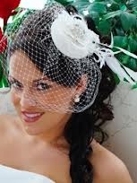 Side swept :  wedding side swept teal wedding hair Bird Cage Up Do Wedding Hair