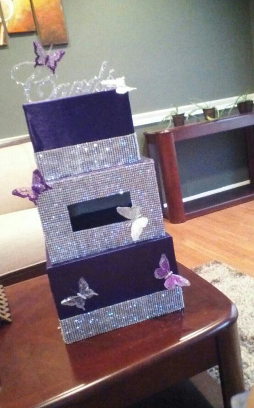 DIY Bling and Purple Card Box