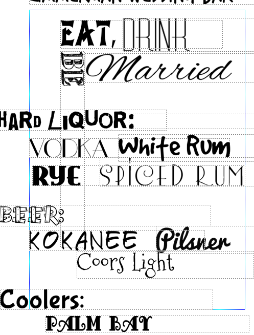 Bar menu/ bar sign