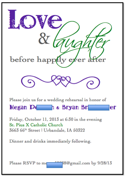 Rehearsal Dinner Invitations
