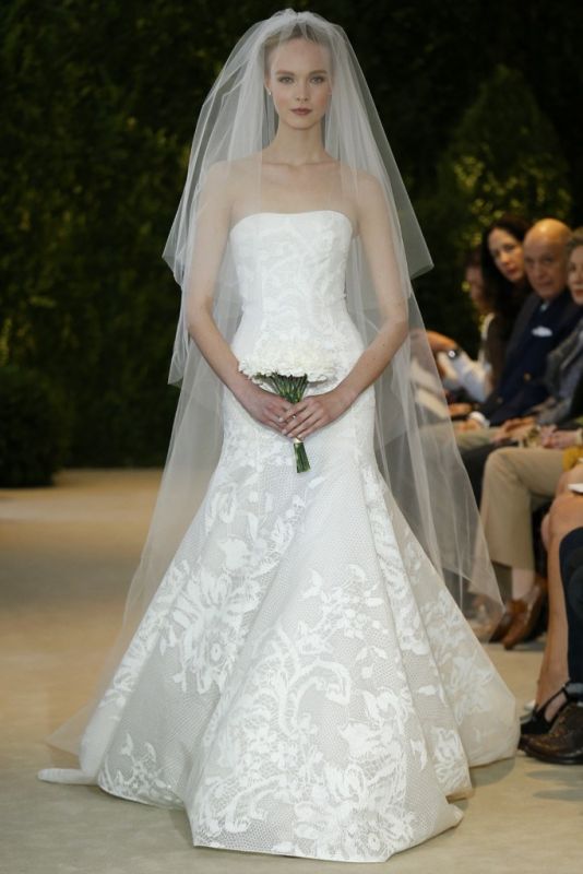 chinese dress ladies used Carolina Herrera Custom Gown with Overskirt Wedding Dress main image 1