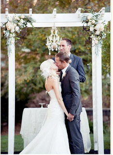Outdoor ceremony: show me your focal point! :  wedding Archhangingchandelier
