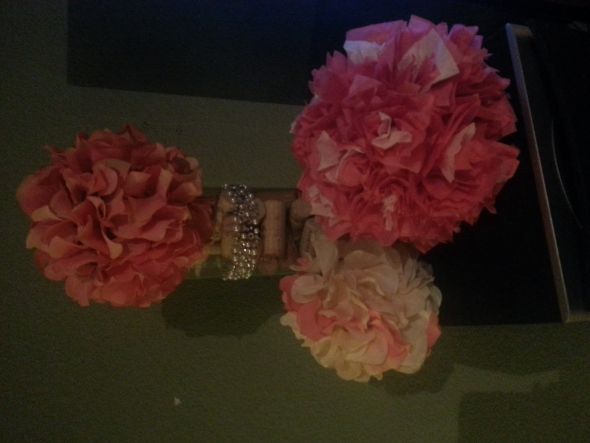 diy tissue and flower pomander