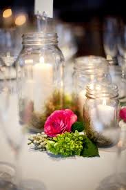 Incorporating color into mason jar centerpieces :  wedding centerpieces diy mason jars candles Mason Jar1