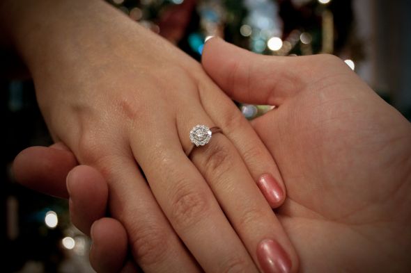 Ashley and Phil's DIY engagement photo and announcement :  wedding announcement diy engagement photos ring teal  MG 2836
