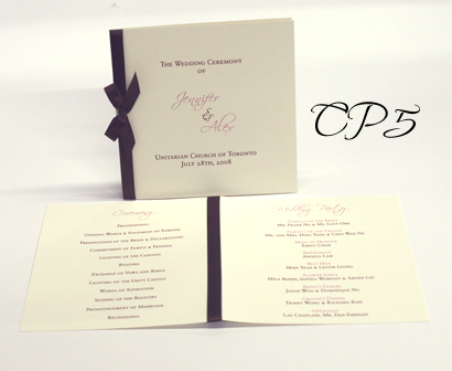 Programs for the ceremony: What are yours like? :  wedding CP5