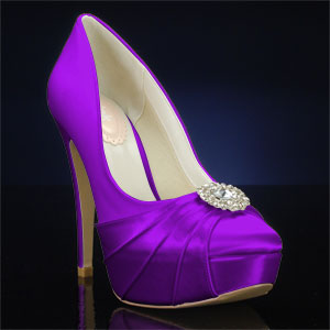 Purple shoes with an Ivory Dress?