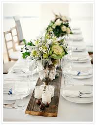 Long table arrangements and centerpieces- HELP!!! :  wedding long tables centerpieces Barnboard Runner