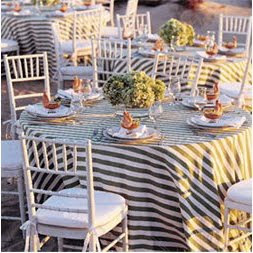 HELP!!!! Ideas wanted on table setting for black and white stripes!! :  wedding Black And White Tablecloth