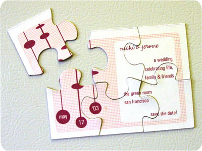 Puzzle Piece Themed Wedding :  wedding puzzle piece theme cake topper Jigsaw STDs