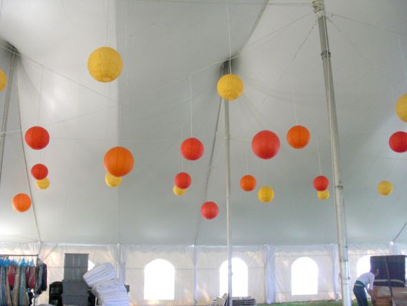 Tent Decor :  wedding Orange And Yellow Lanterns