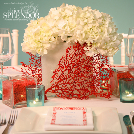 or use the coral as an accent piece on the tableyou can buy faux fan coral