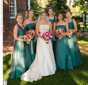 teal wedding bouquets