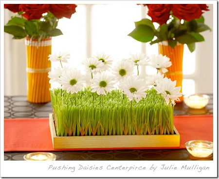  placxe it into the tray then add the flowers Centerpieces 