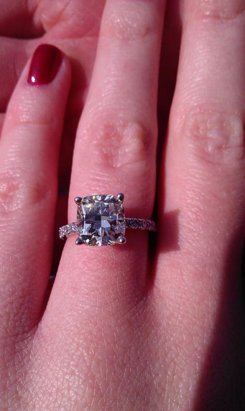 My beautiful 2+ carat cushion cut en