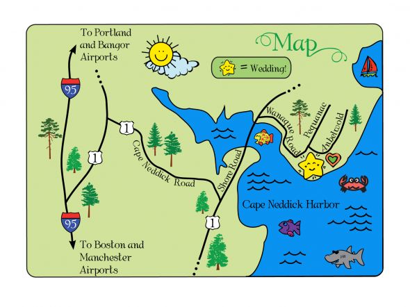 Invitation Map :  wedding Directions Map