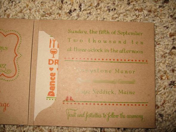My DIY Gocco Invitation Suite is Complete! (Picture Heavy...) :  wedding gocco diy invitation map postcard embossing stamp IMG 1652