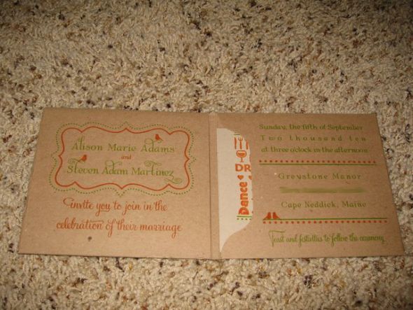 My DIY Gocco Invitation Suite is Complete! (Picture Heavy...) :  wedding gocco diy invitation map postcard embossing stamp IMG 1658