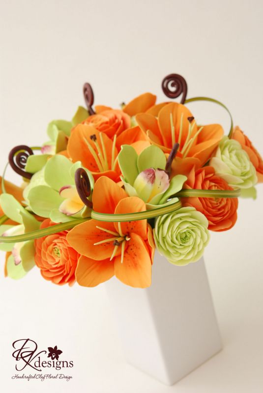 Pictures of my Clay Bouquet from DK Designs Hawaii :  wedding clay bouquet Alison2