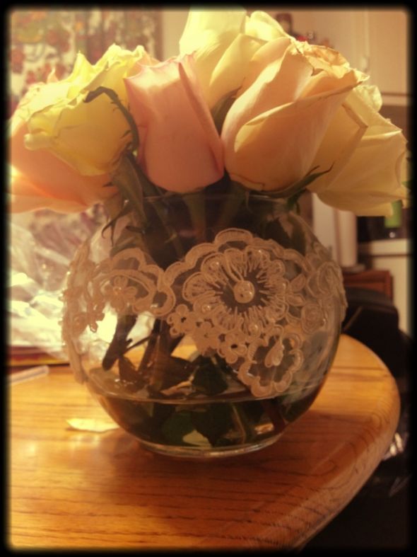 Lace/glass centerpiece roughdraft