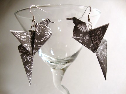Earrings for all of you origami lovin brides! :  wedding earrings Origami Earrings
