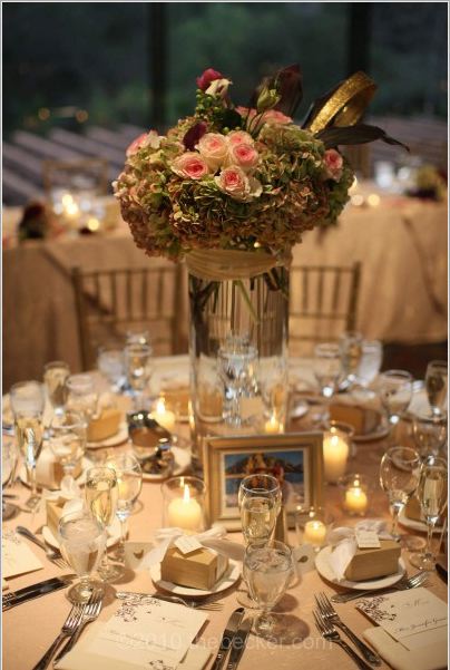 Lots of candles and Flowers wedding Centerpiece 2