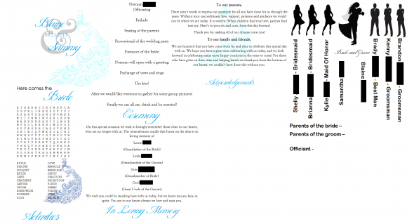 My DIY peacock wedding programs!