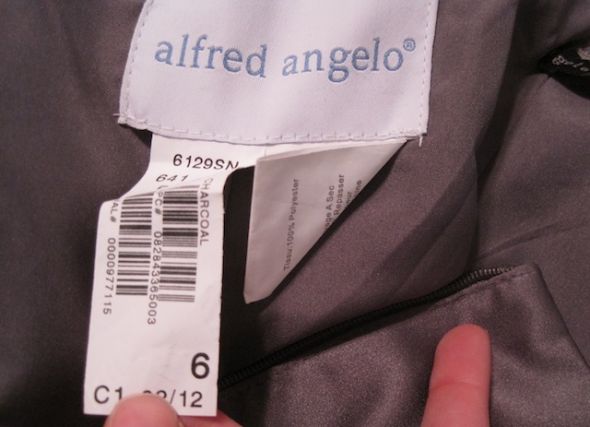 For Sale: Alfred Angelo Bridesmaid Dress Style 6129SN in Charcoal Size 6 :  wedding alfred angelo 6129sn bridesmaid dress gray charcoal bridesmaids Dress 2