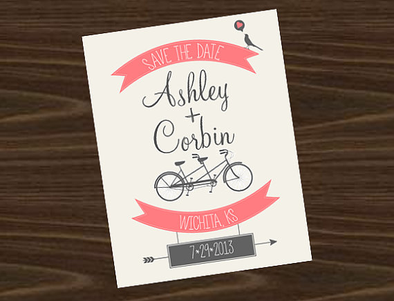 Cute Save the Date Vintage Bicycle..Thoughts?