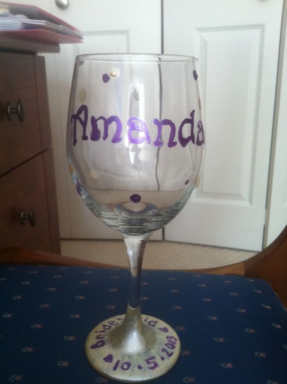 DIY Bridesmaids wine glasses