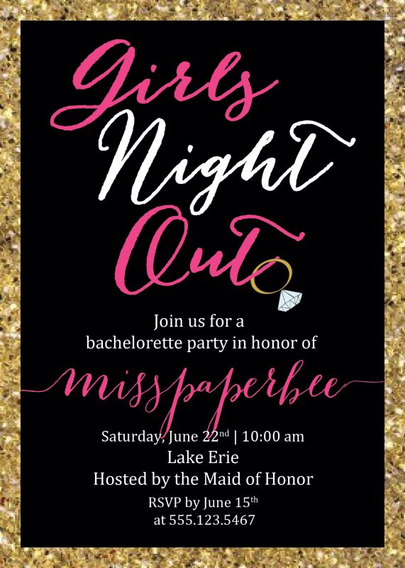 Girls Night Out Bachelorette Invitations