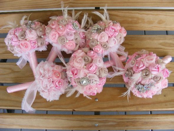 PINK CHAMPAGNE Bridesmaid Bridal bouquet SMALL