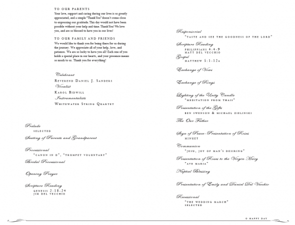 Programs for the ceremony: What are yours like? :  wedding Emilysprogram