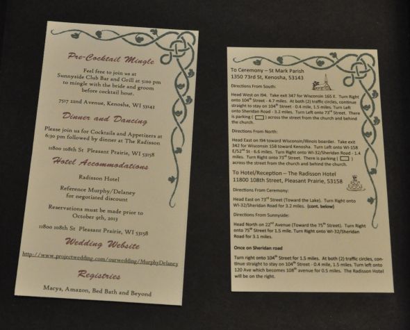 DIY Purple and Green Wedding invites. Pic Heavy :  wedding celtic clover diy green invitations invite irish purple rsvp shamrock  DSC2882