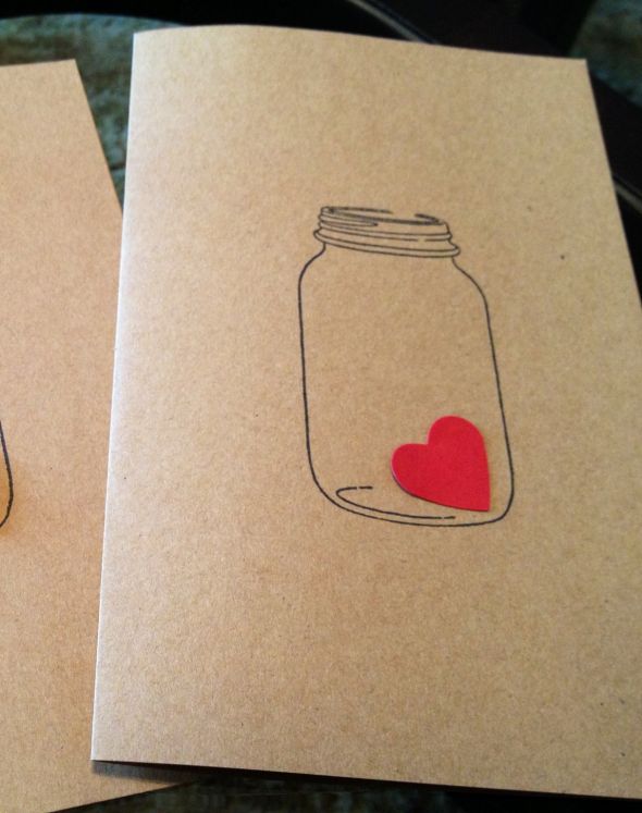 Mason jar with heart programs