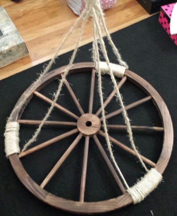 Wagon wheel chandelier