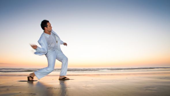 white linen beach menswear