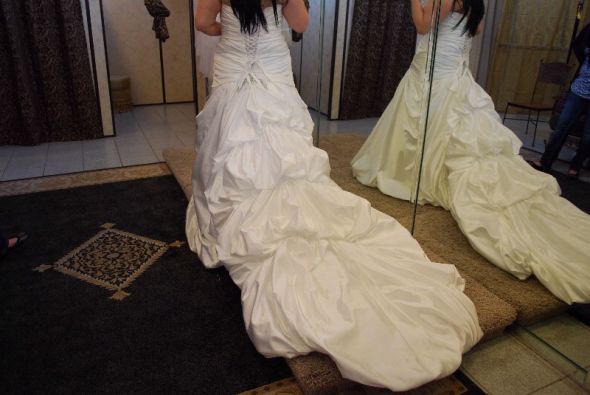 Post your wedding dress photos!! :  wedding crl277 oleg cassini wedding dress jcrew 1 pronovias agosto 9v9665 2