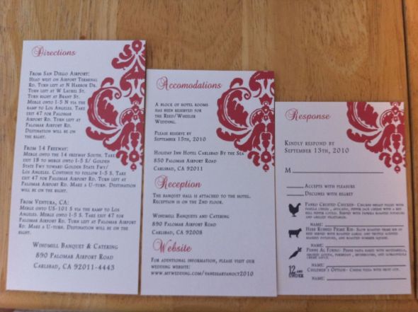 Our Pocketfolds!!! :  wedding inv damask invites invitation black red pocketfold cardspockets Photo 9