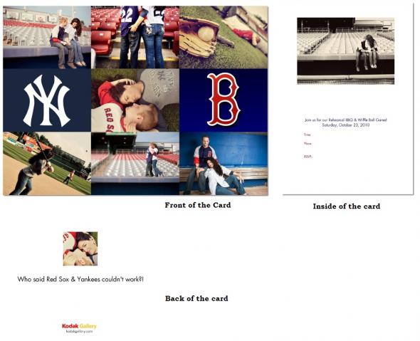 Our Rehearsal Dinner Invites wedding rehearsal invite red sox yankees 