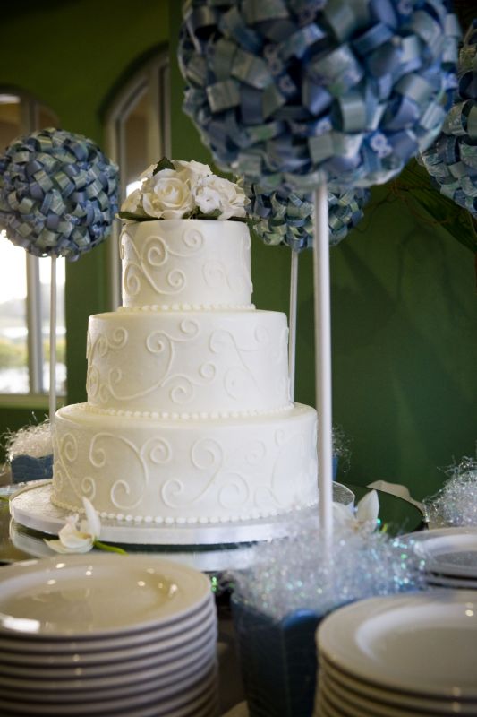 DIY Friday :  wedding diy features Km 0374 Small Ribbon Topiaries :  wedding ribbon topiaries teal green cake diy Km 0374 Small