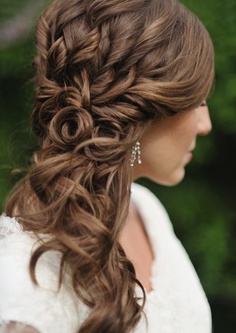 Image for wedding hair do to the side