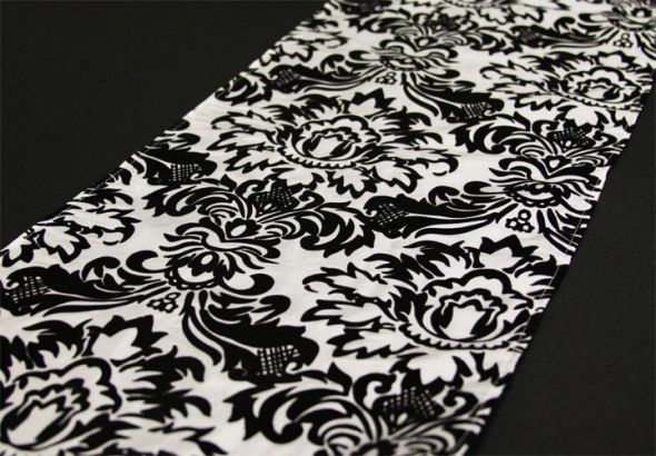 Looking for Black White and Red Decor ASAP wedding Damask Table Runner 