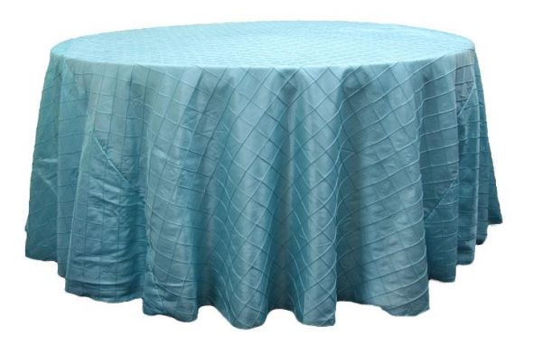 Turquoise or Black wedding Pintuck 120inch Round Tablecloth Turquoise