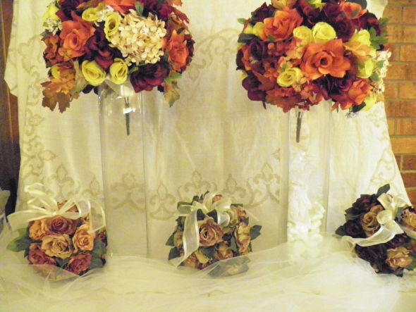 Fall Wedding centerpiecessilk flowers vases