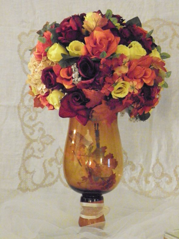 Fall Wedding centerpiecessilk flowers vases wedding fall flowers vaces