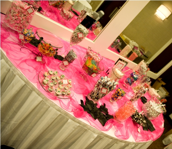 wedding Candy Buffet The setup at the wedding on a table that was WAY too