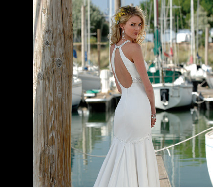 wedding dress with a fun back and a strap or two... suggestions? :  wedding dress fun back straps Maggie2
